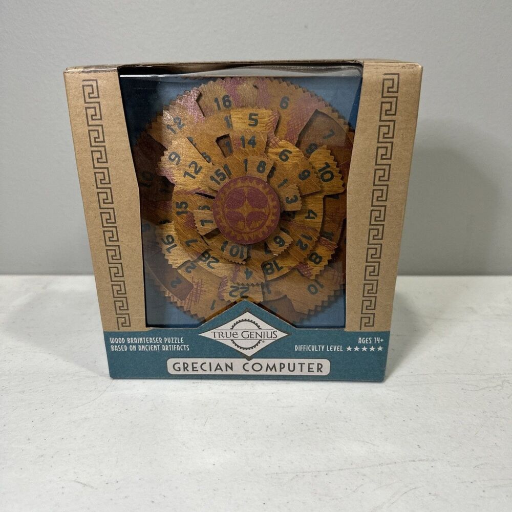 The Happy Puzzle Company   True Genius Grecian Computer   Wood Brain Teaser Puzz